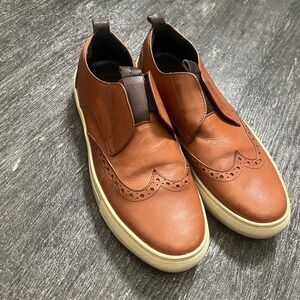 Estilo Jef Brown Leather Wingtip Sneakers Brogue Casual Shoes $799 Sz 39 EU